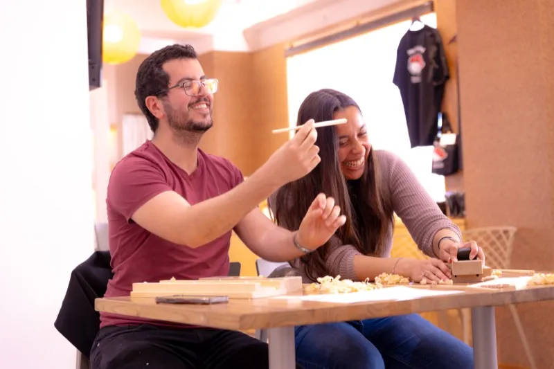 Shaping chopsticks by hand